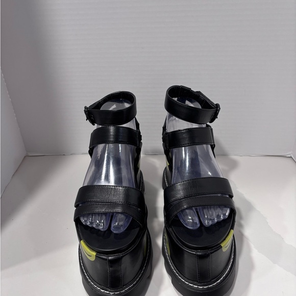 Lamoda Keep Smiling Platform Sandals Black Size 8 - Picture 3 of 9